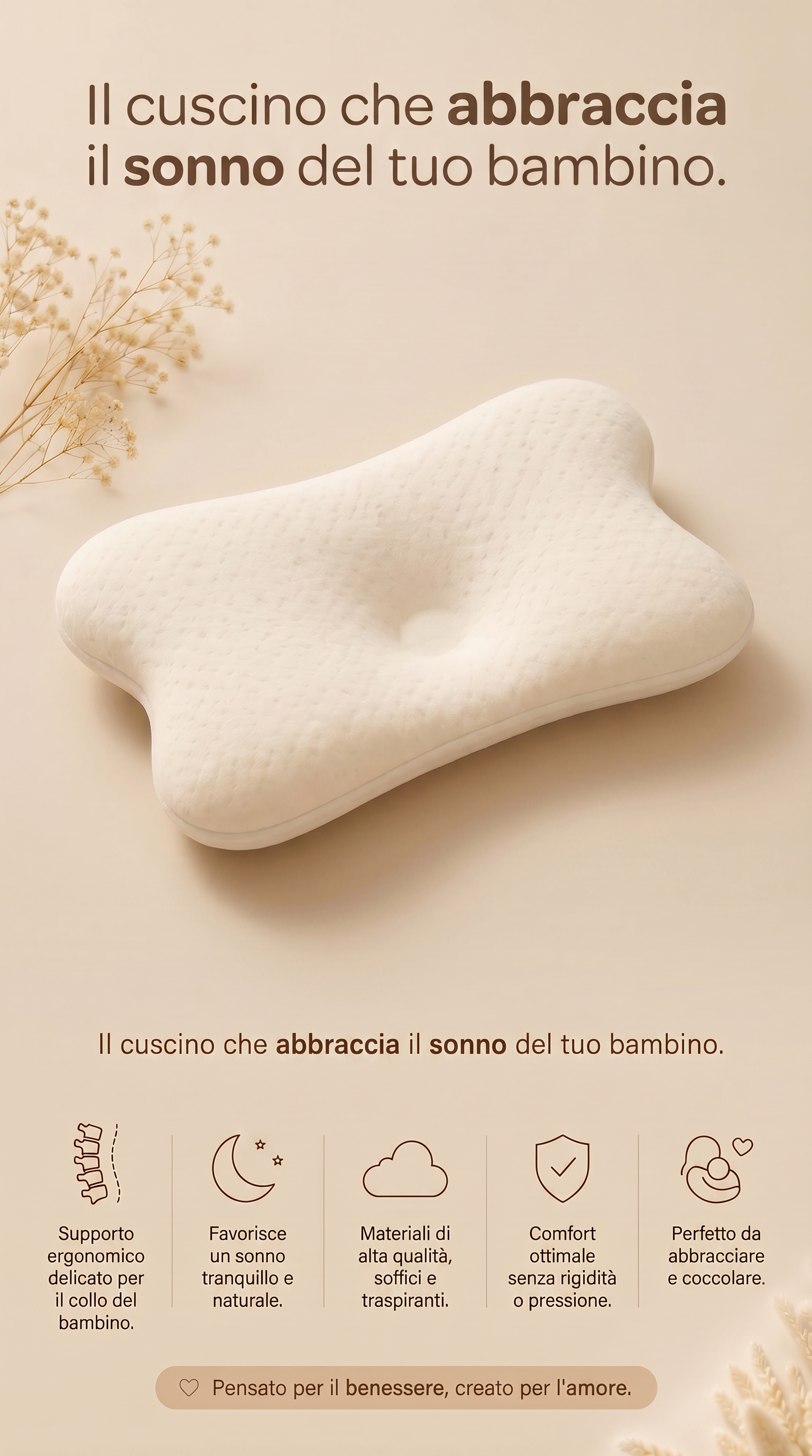 Cuscino Da notte Per bambino Poggia testa o da abbracciare